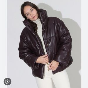 Nanushka Dark Brown Puffer Jacket